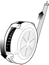 Leading with the screw end of the flywheel outlet perf, gently pull the flywheel outlet perf counter-clockwise to remove it from the flywheel housing.