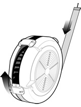 Leading with the non-screw end of the flywheel outlet perf, work in a clockwise rotation to thread the flywheel outlet perf back onto the flywheel housing.
