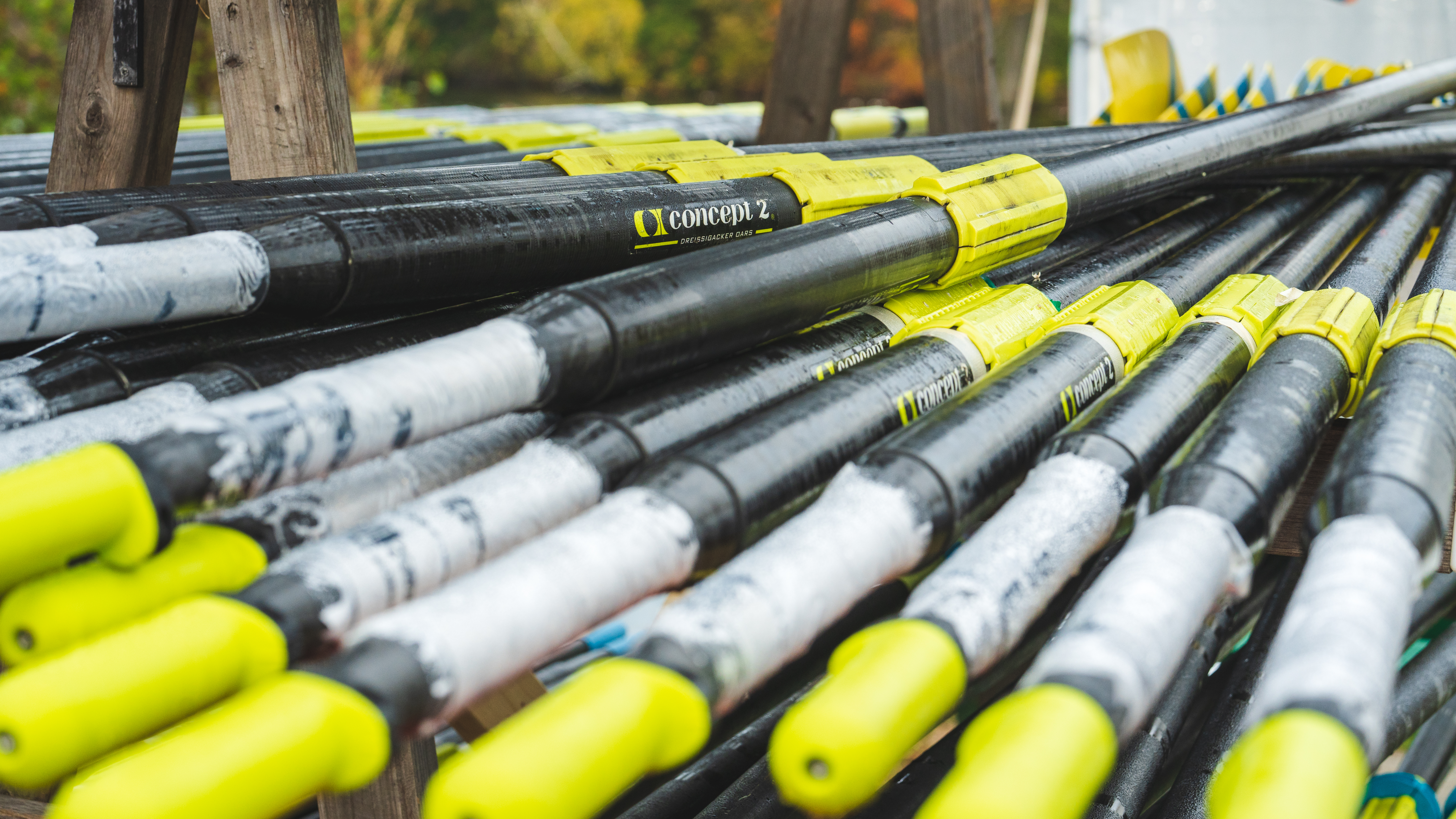 concept2 sweep oars being repaired