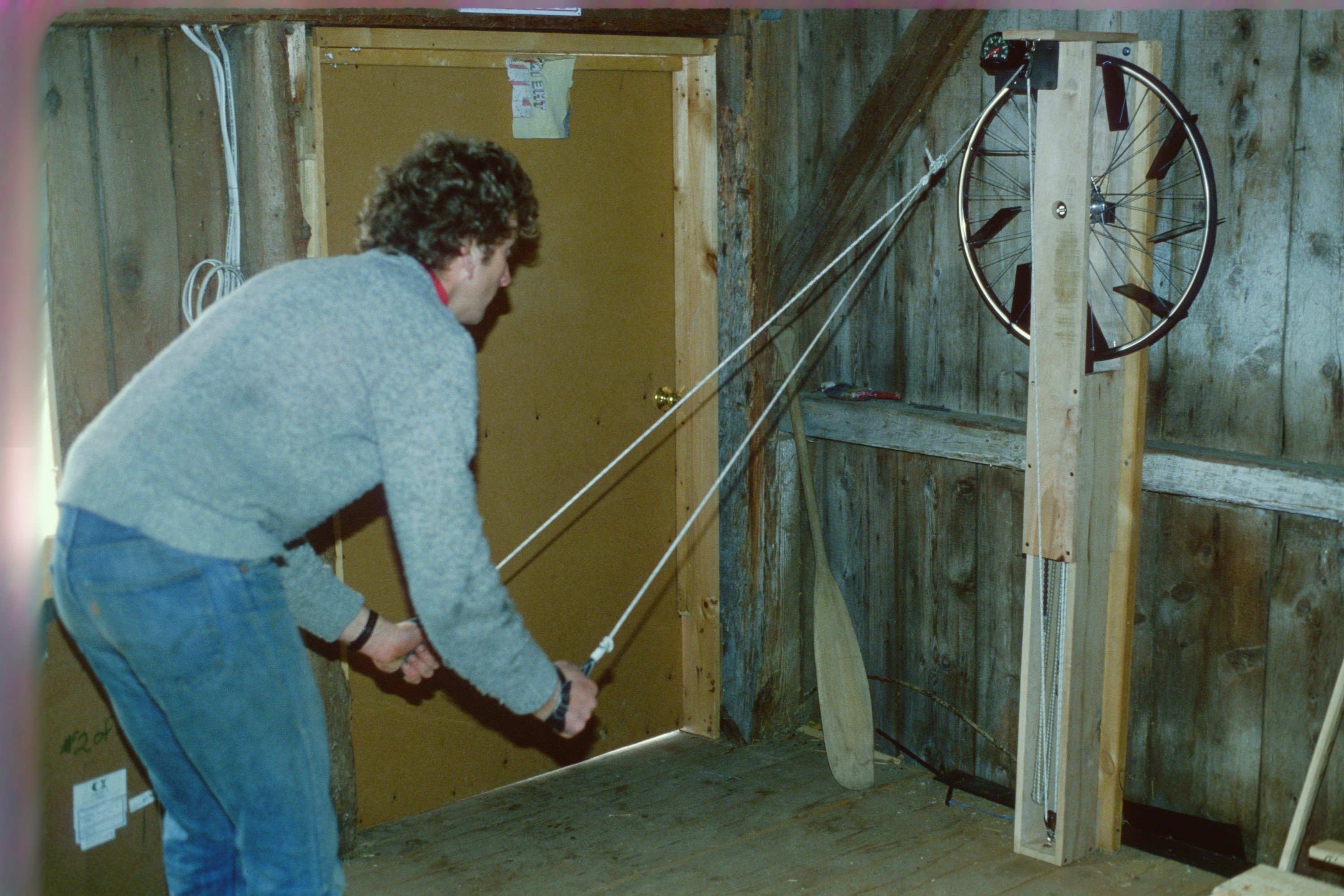 Man testing Concept2 Skierg Prototype