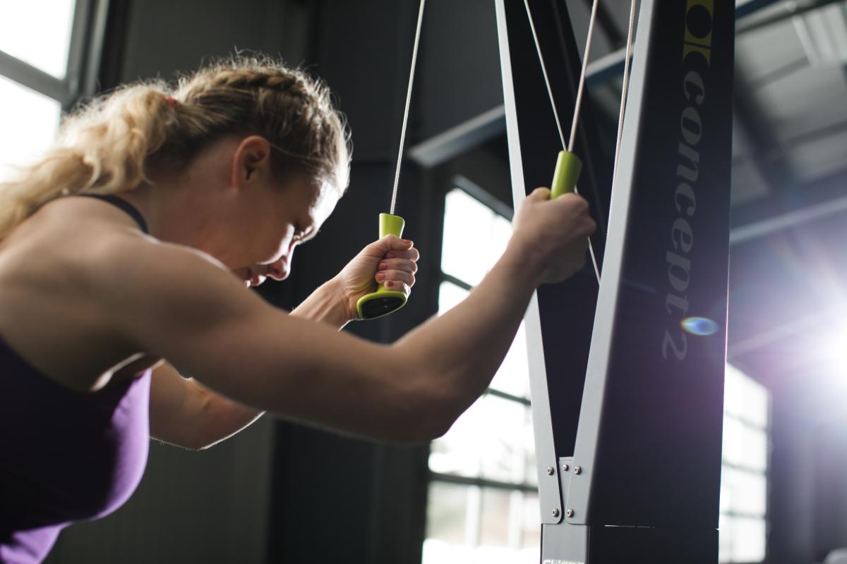 Woman on SkiErg