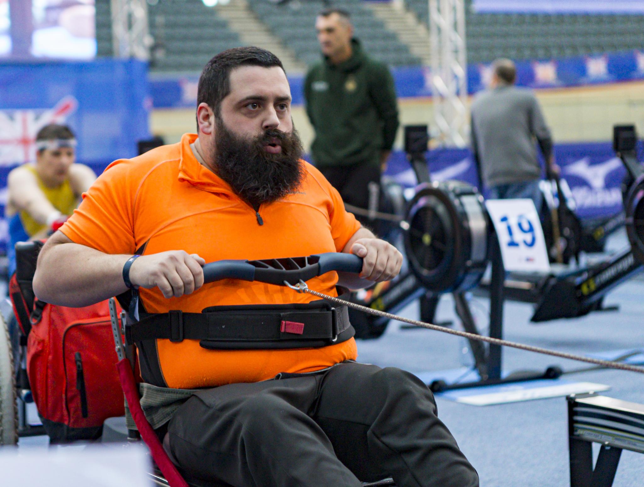 Adaptive athlete on a RowErg
