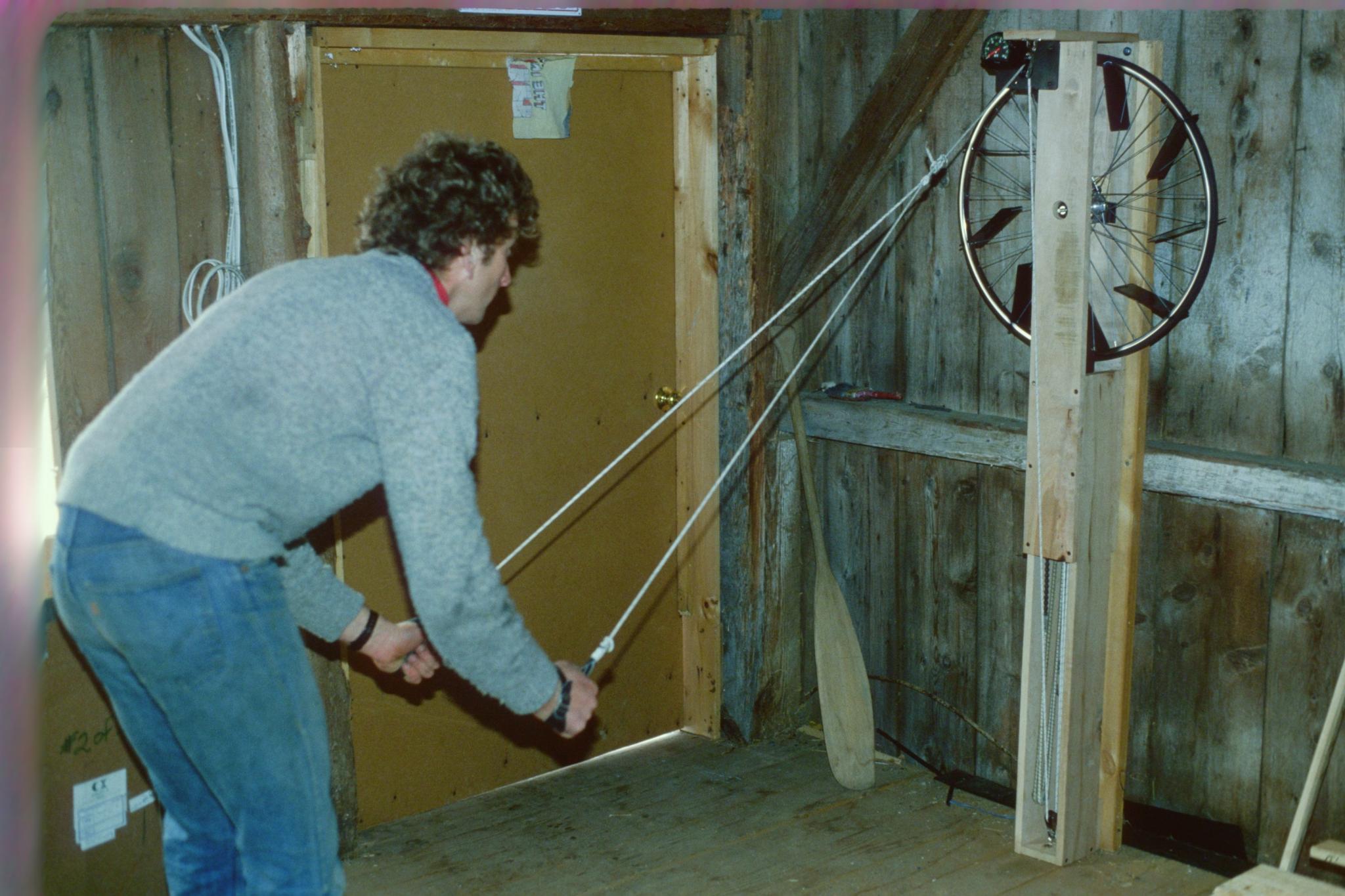Man testing Concept2 Skierg Prototype